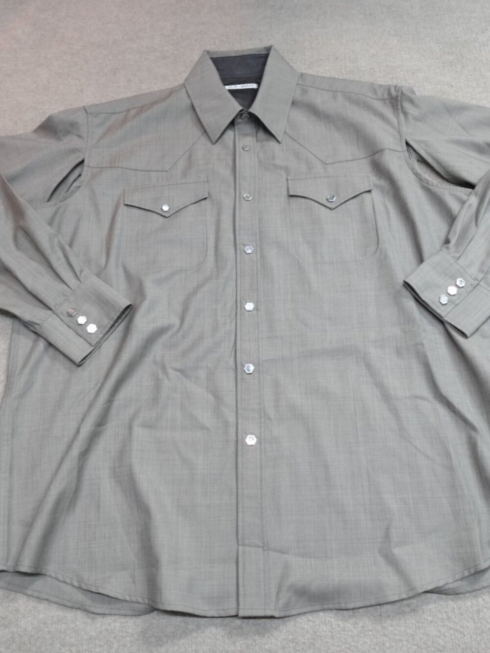 Our Legacy Shirt 2XL Gray Cut Ranch 100% Wool MOP Western Gender Neutral